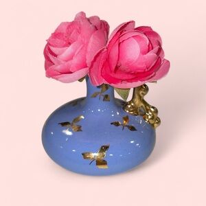 World’s cutest vintage lavender gold foil mini pitcher mcm vase